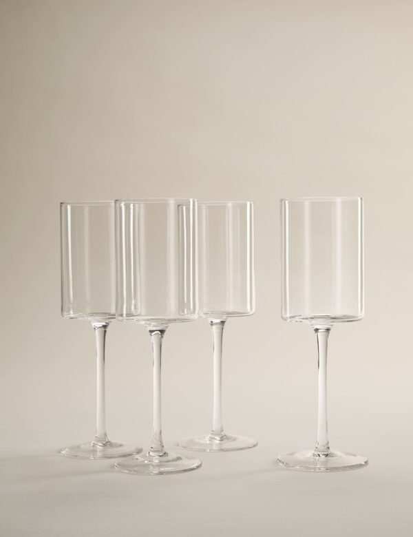 Set of 4 Straight Sided Wine Glasses