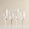 Set of 4 Textured Champagne Flutes