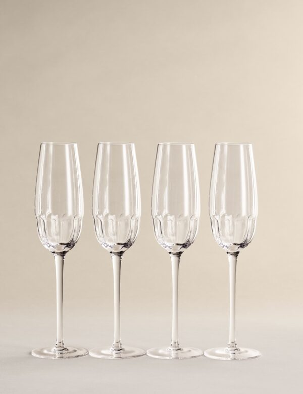 Set of 4 Textured Champagne Flutes