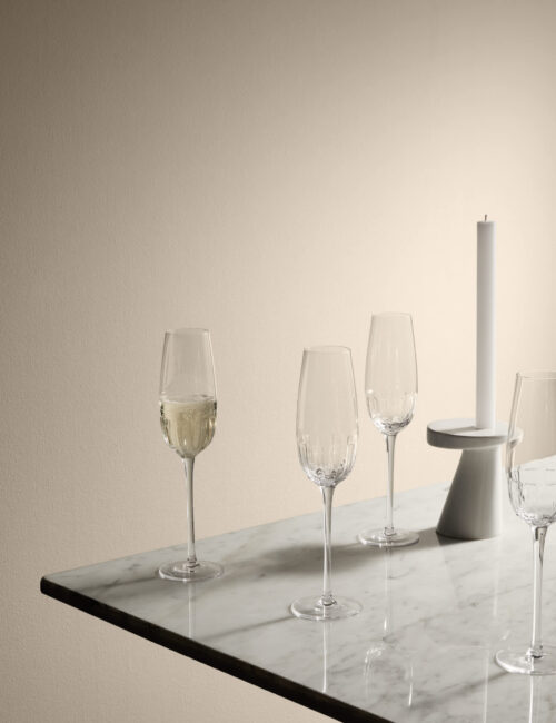 Set of 4 Textured Champagne Flutes