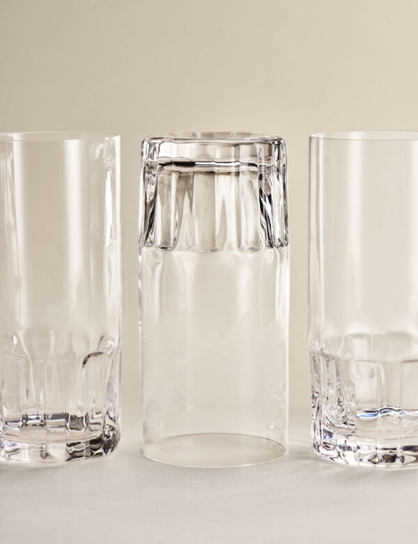 Set of 4 Textured Hi Ball Glasses