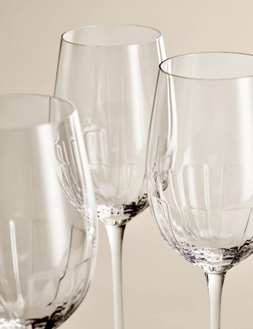 Set of 4 Textured Wine Glasses