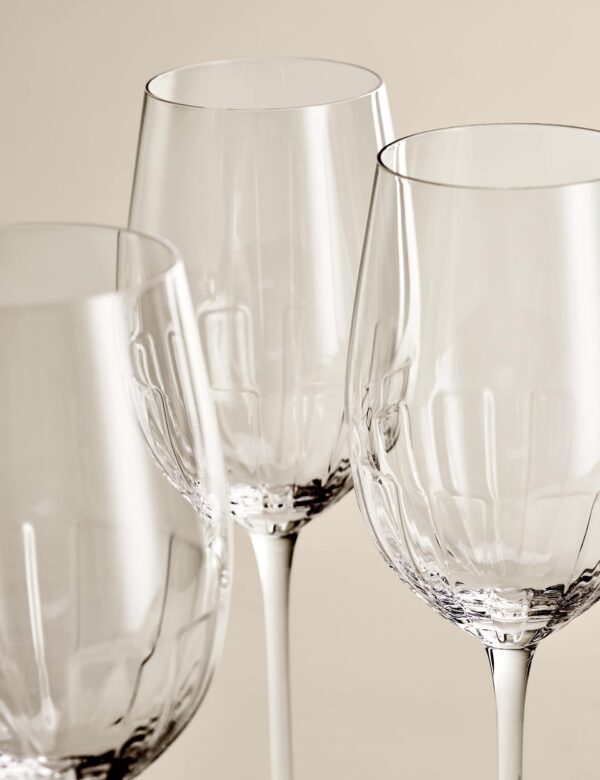 Set of 4 Textured Wine Glasses