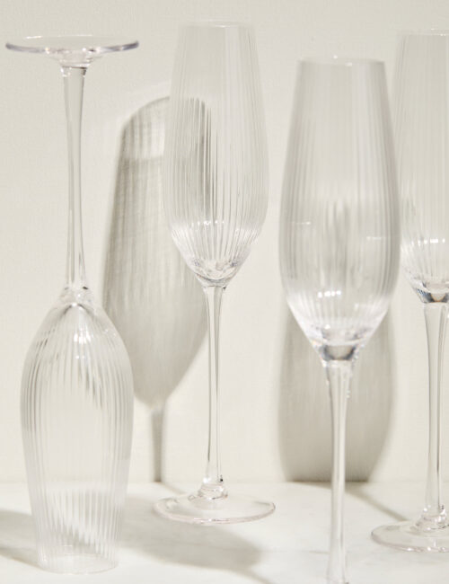 Set of 6 Maxim Optic Champagne Flutes