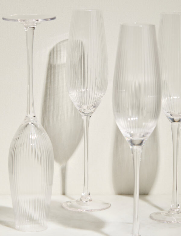 Set of 6 Maxim Optic Champagne Flutes